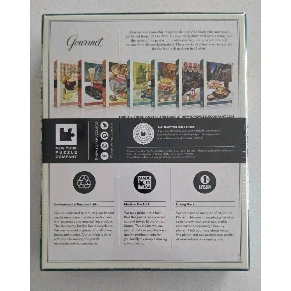 Gourmet Magazine Indian Cuisine Puzzle 1000 Pc New York Puzzle Co. Discontinued